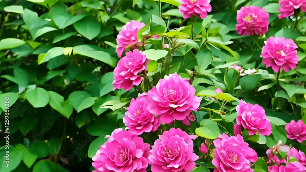 Vibrant Fuchsia Flowers Cascading Against a Lush Green Background Vibrant Fuchsia Flowers Cascading Against a Lush Green Background