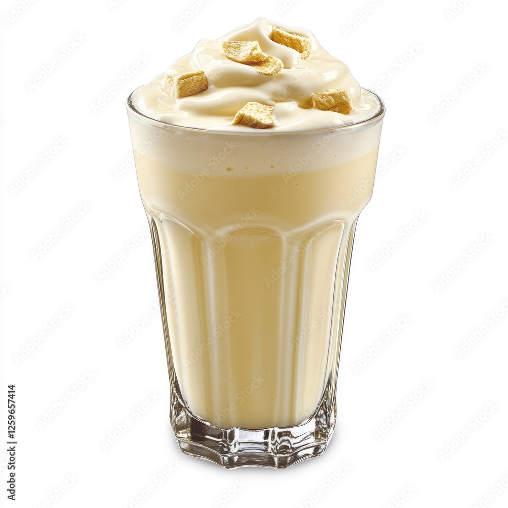 Creamy Vanilla Milkshake with Whipped Cream and Biscuit Crumble: Refreshing Dessert Drink Creamy Vanilla Milkshake with Whipped Cream and Biscuit Crumble: Refreshing Dessert Drink