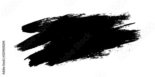 Obraz na płótnie Vector black ink brush strokes background painted by brush design elements w salonie