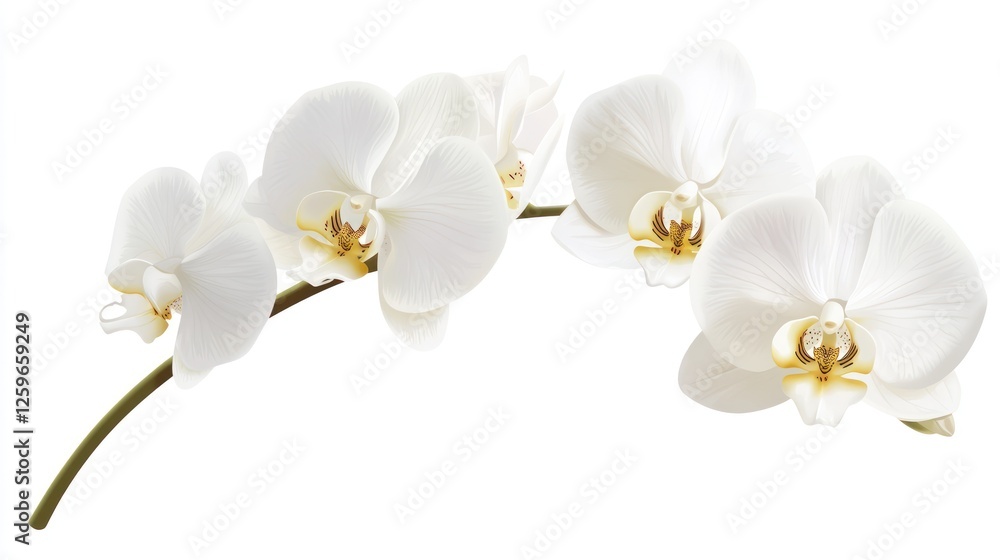Fototapeta premium White Orchid Flower on a White Background