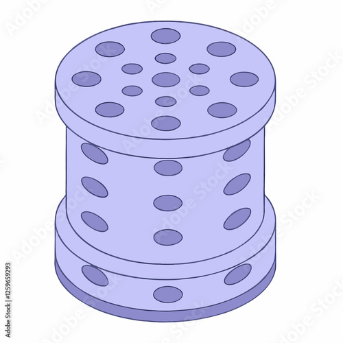 Steel thimble icon isometric  Needle protection cap Sewing tailor vector illustration (3)