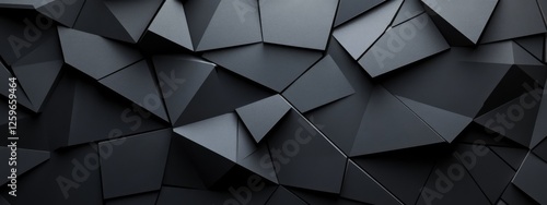 Intersecting triangles on a black background, minimalist design banner template with white space for text. Great for dynamic and geometric presentations, websites, and modern designs.