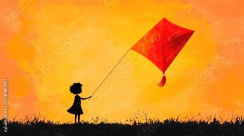 Colorful Makar Sankranti Festival Banner with Kite, Latai and Mandala Illustration for Social Media and Website Ads Background photo