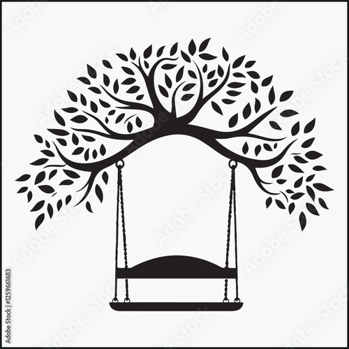 Hanging swing silhouette