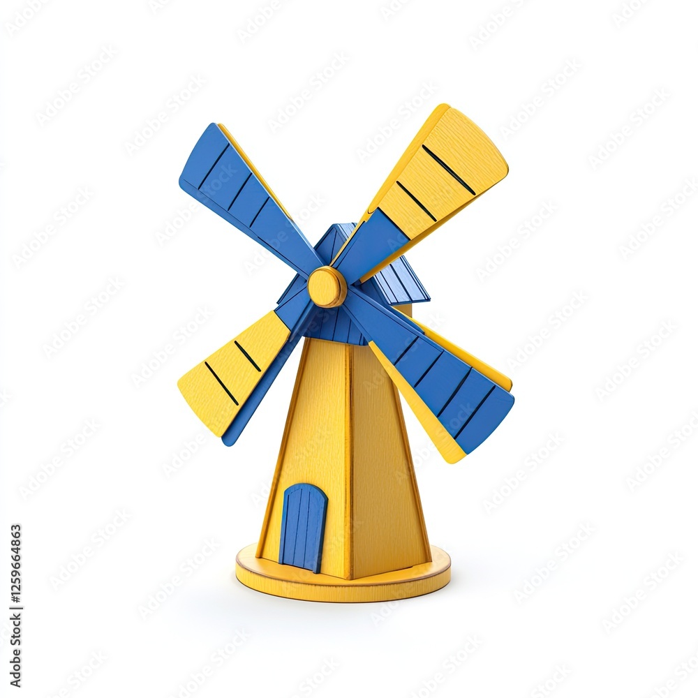 Colorful cartoon windmill isolated on white Colorful cartoon windmill isolated on white
