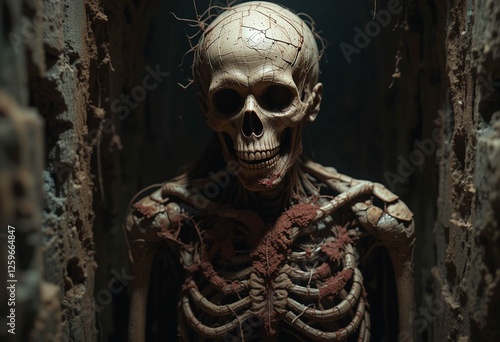 skull in the dark