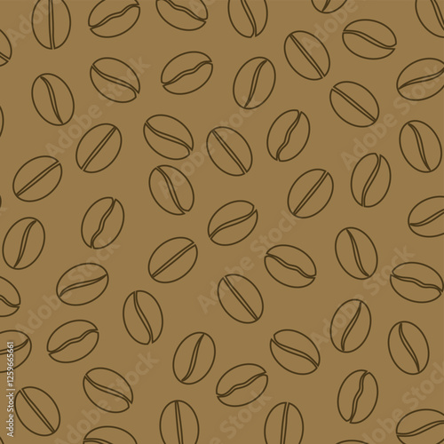 coffee beans with a seamless pattern. Coffee Bean Illustration for packaging. Vector seamless pattern for coffee shop. coffee bean background