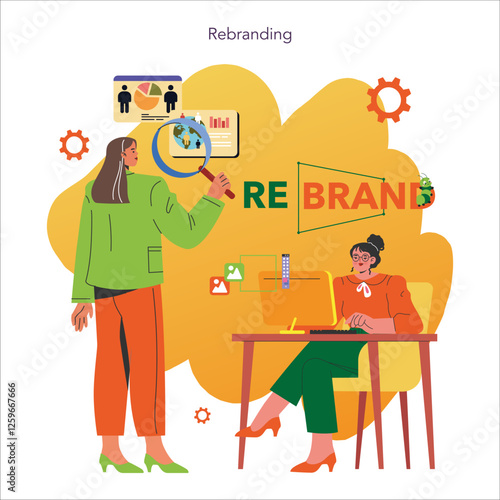 Rebranding. Flat Vector Illustration