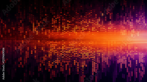 Wallpaper Mural Abstract purple orange digital binary code matrix texture background. Torontodigital.ca