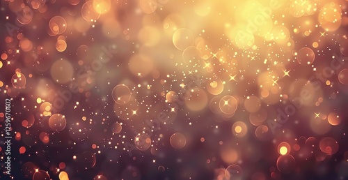 Golden fireworks burst against a black background, illuminating the night sky with festive sparks and shimmering bokeh effects.