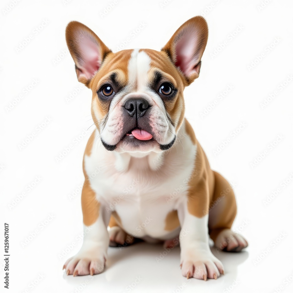 Cute Brindle French Bulldog Puppy Sticking Out Tongue Cute Brindle French Bulldog Puppy Sticking Out Tongue