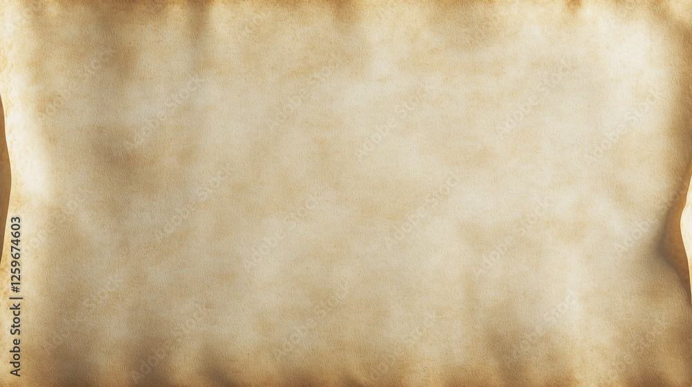 Obraz premium Blank Parchment Texture with Smooth Surface and Delicate Natural Fibers from a Top-Down Perspective, Offering Ample Space for Text or Graphics with Warm Lighting for a Classic Look