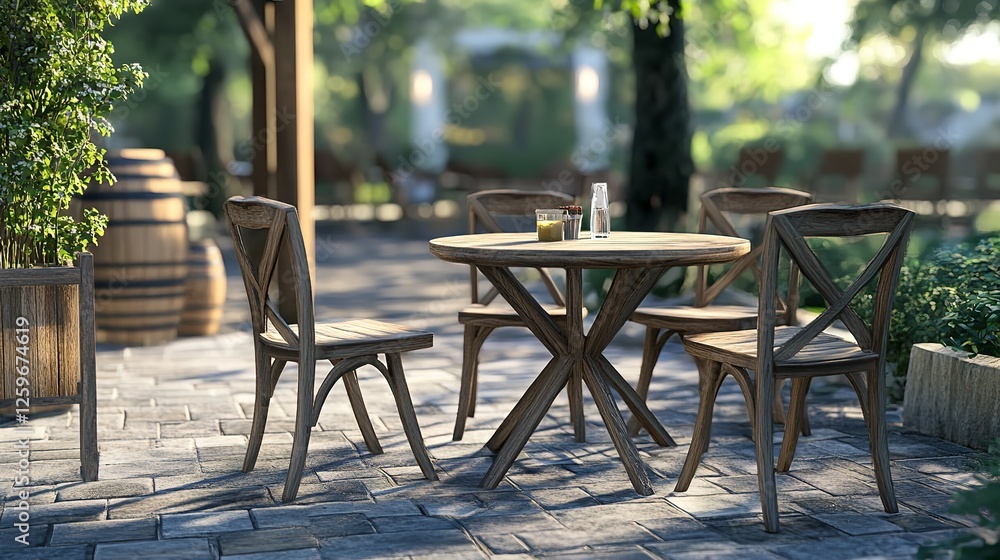 Outdoor Table and Chairs on Transparent Background Outdoor Table and Chairs on Transparent Background