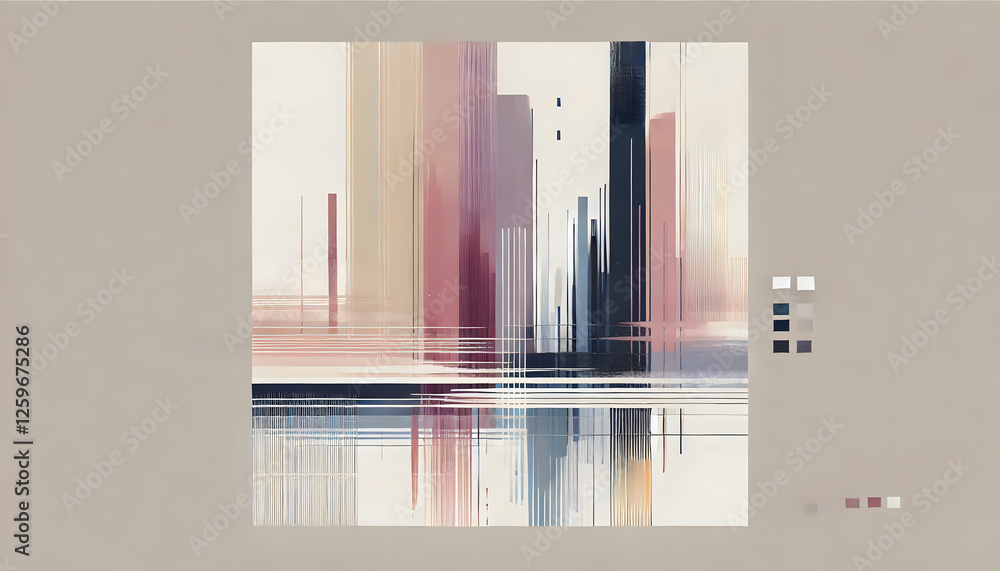 Obraz premium デジタル抽象アート：未来的なグリッチデザイン