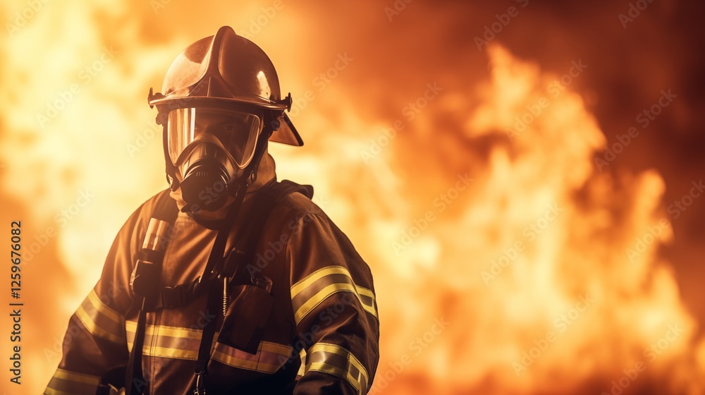 firefighter in action during a wildfire, soldiers providing support with equipment, soft gradient background,generative ai illustration firefighter in action during a wildfire, soldiers providing support with equipment, soft gradient background,generative ai illustration
