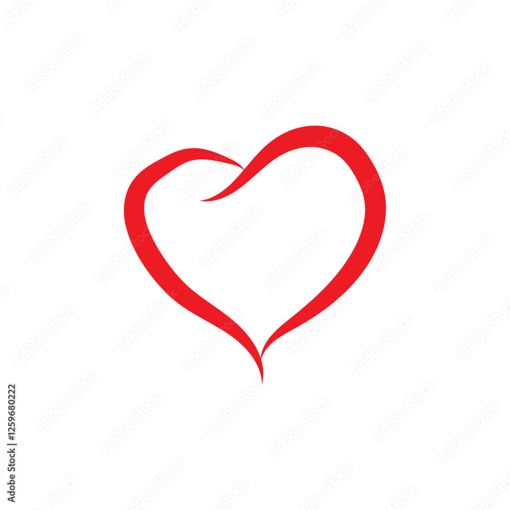 red heart on white background love heart icon Valentine's day symbol vector red heart on white background love heart icon Valentine's day symbol vector
