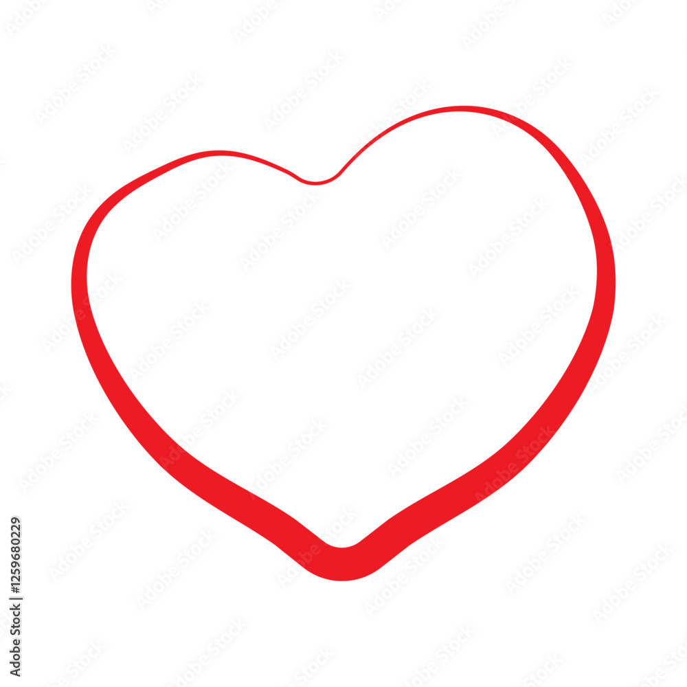 red heart on white background love heart icon Valentine's day symbol vector red heart on white background love heart icon Valentine's day symbol vector