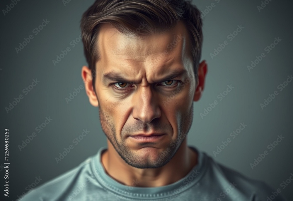 Angry male portrait with sharp focus on eyes Angry male portrait with sharp focus on eyes