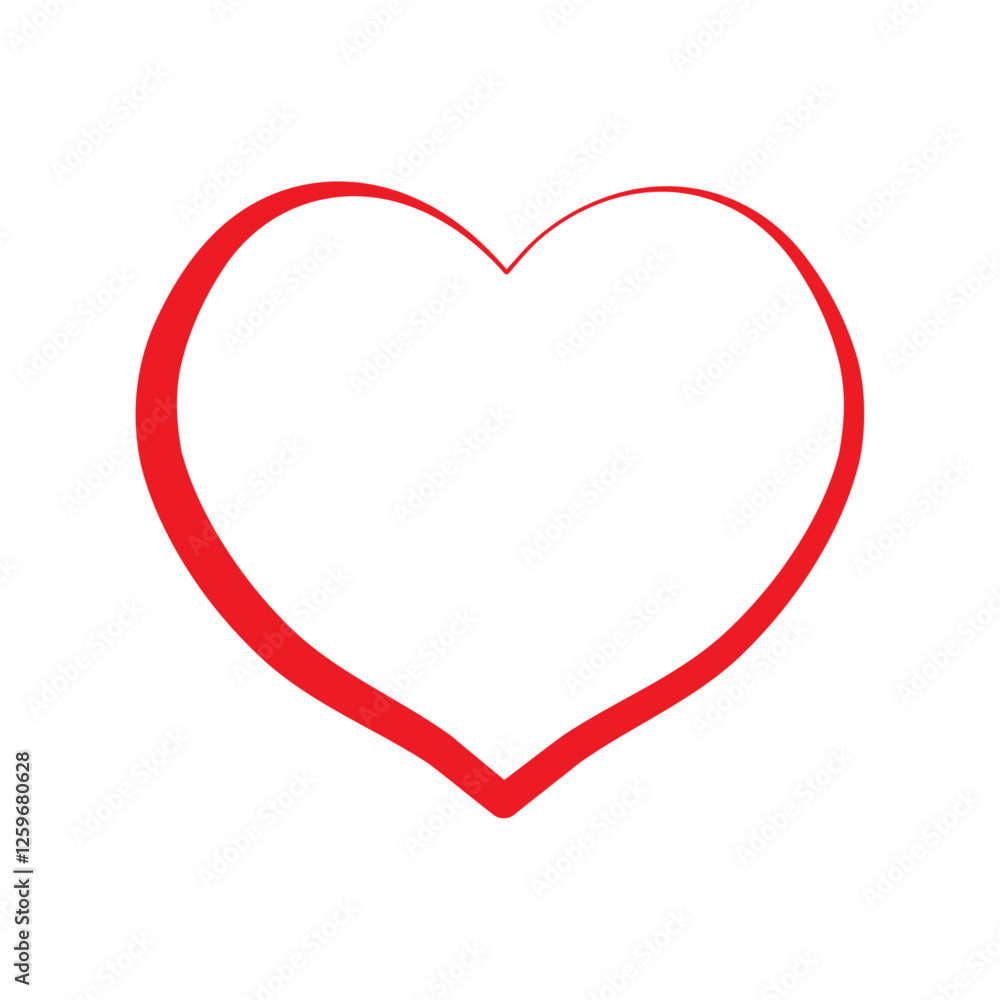 red heart on white background love heart icon Valentine's day symbol vector red heart on white background love heart icon Valentine's day symbol vector