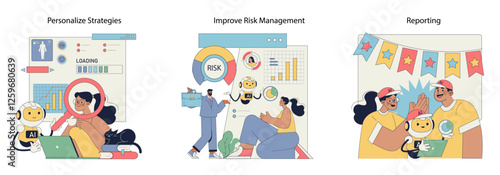 robot advisor. Flat Vector Illustration