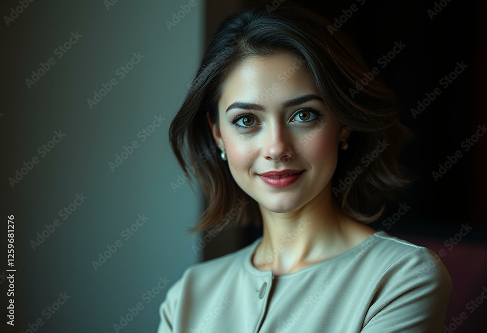 Photorealistic portrait of a female actor in a theatrical setting Photorealistic portrait of a female actor in a theatrical setting