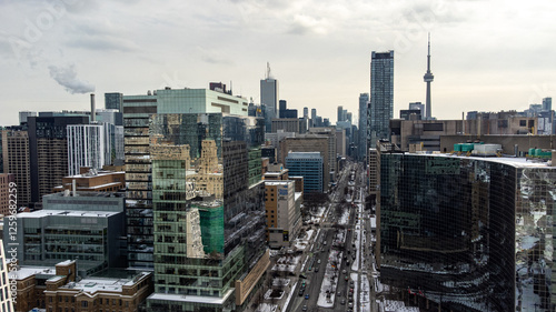 Photography Aerial winter view of downtown Toronto.