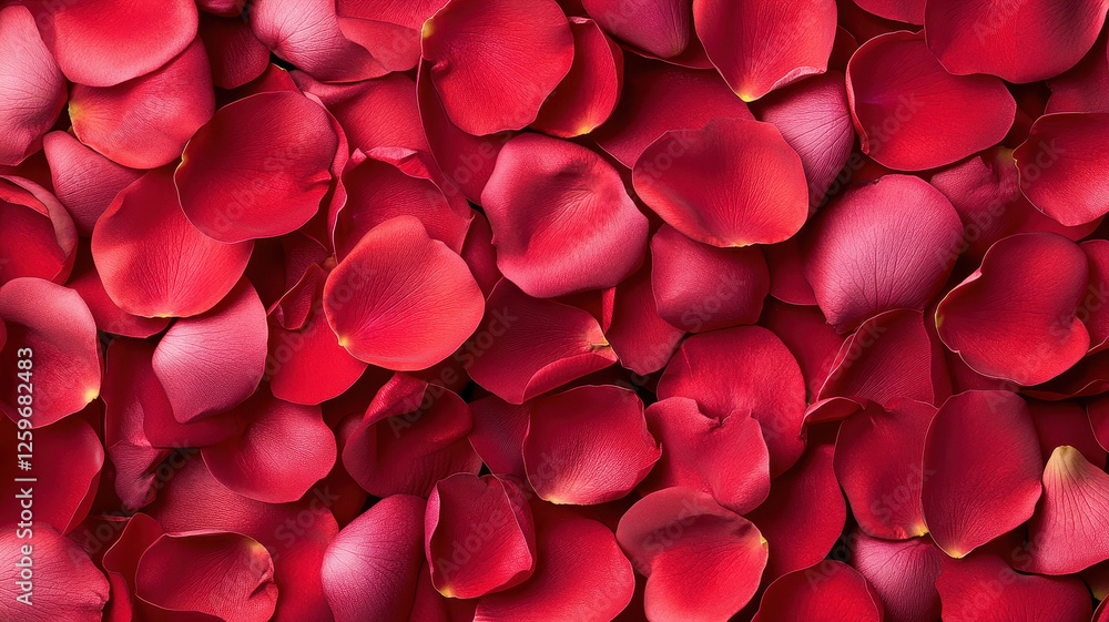 Velvety red rose petals create lush, romantic backdrop, perfect for any occasion Velvety red rose petals create lush, romantic backdrop, perfect for any occasion