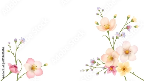 Spring border illustration.