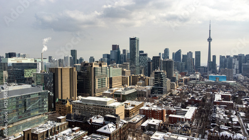 Photography Aerial winter view of downtown Toronto.