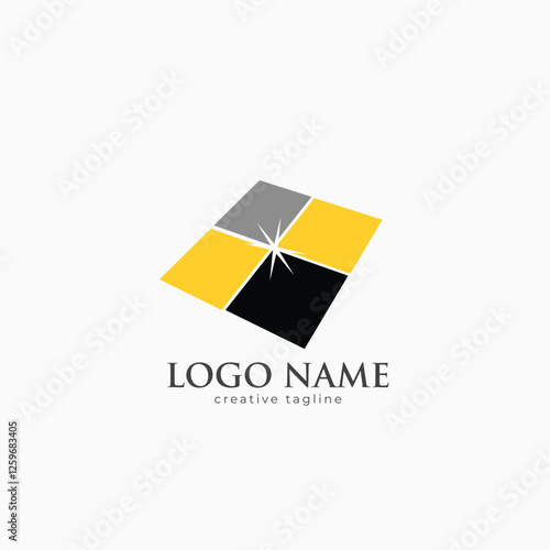 Flooring Tile logo design vector template
