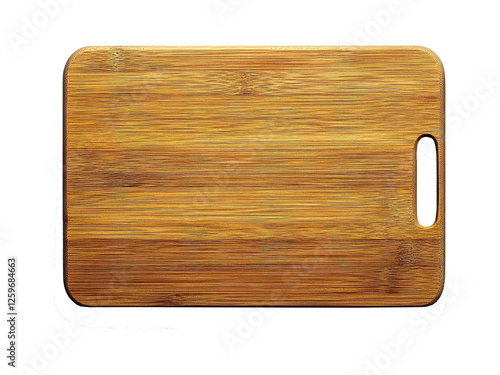 Classic Brown Wooden Cutting Board Isolated on a Transparent Background, PNG photo