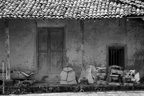 old farm house in the village