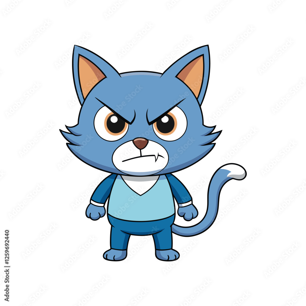 Cute angry cat cartoon vector illustration Cute angry cat cartoon vector illustration