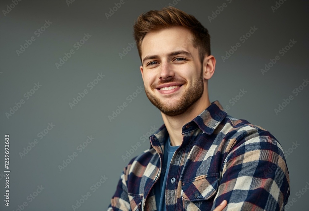 Photorealistic portrait of a male in a casual setting Photorealistic portrait of a male in a casual setting