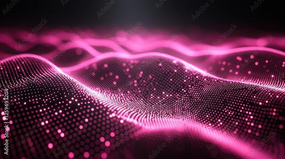 Abstract representation of flowing waves in vibrant pink hues with a digital texture Abstract representation of flowing waves in vibrant pink hues with a digital texture