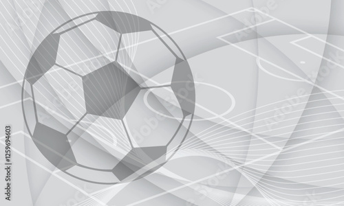 Football or soccer background with big ball in gray colors. vector eps 10