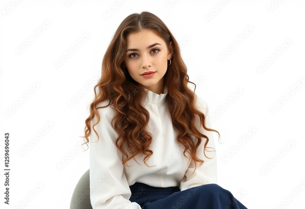 Female student portrait with minimalist background Female student portrait with minimalist background