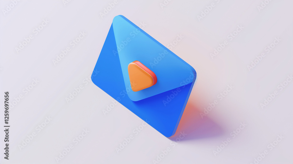 3D rendered mail button with an email symbol for sending messages 3D rendered mail button with an email symbol for sending messages