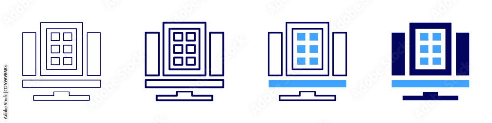 Grid energy storage icon in 4 different styles. Thin Line, Line, Bold Line, Duotone. Duotone style. Editable stroke Grid energy storage icon in 4 different styles. Thin Line, Line, Bold Line, Duotone. Duotone style. Editable stroke