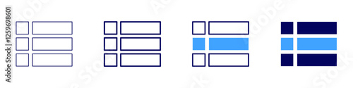 Grid decentralization icon in 4 different styles. Thin Line, Line, Bold Line, Duotone. Duotone style. Editable stroke