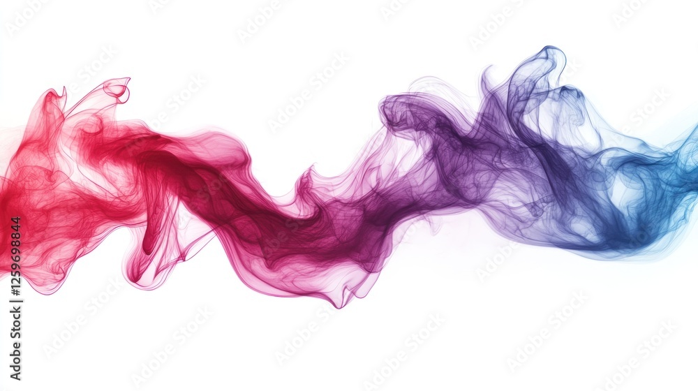 Colorful smoke swirls on white background, abstract art Colorful smoke swirls on white background, abstract art