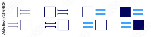 Grid forecasting icon in 4 different styles. Thin Line, Line, Bold Line, Duotone. Duotone style. Editable stroke