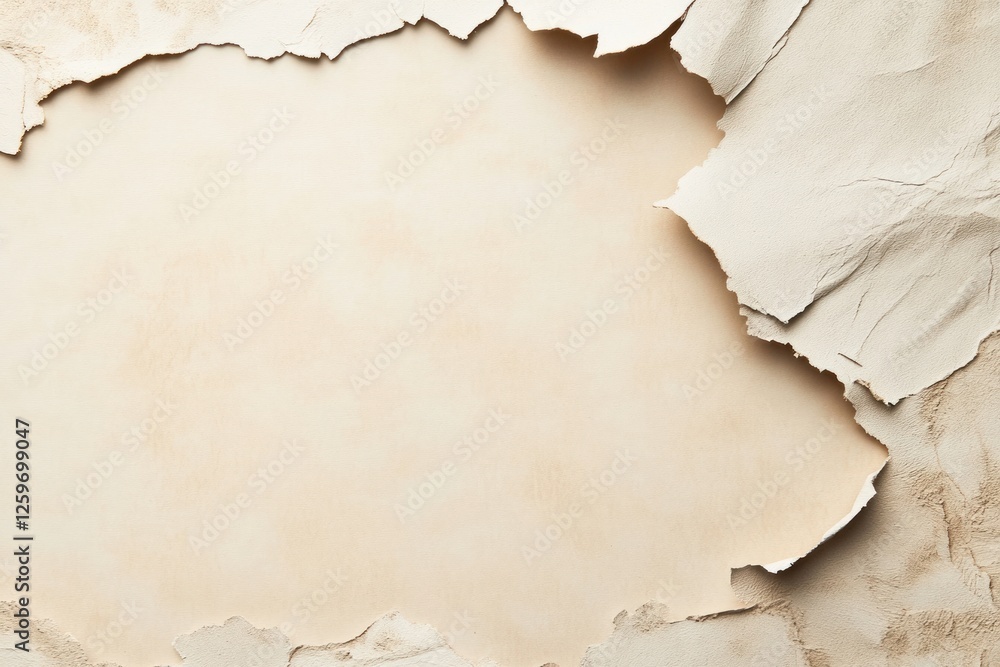Torn Beige Paper Frame, Studio Shot, Grunge Background, Design Element Torn Beige Paper Frame, Studio Shot, Grunge Background, Design Element