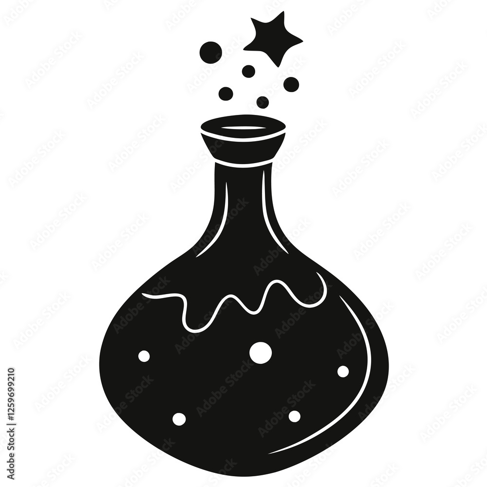 vector of a magical potion bottle with mist