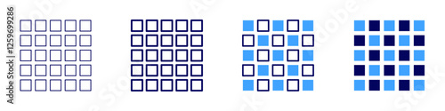 Grid interconnection icon in 4 different styles. Thin Line, Line, Bold Line, Duotone. Duotone style. Editable stroke