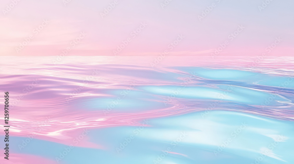 Serene Pink and Blue Ocean Waves Serene Pink and Blue Ocean Waves