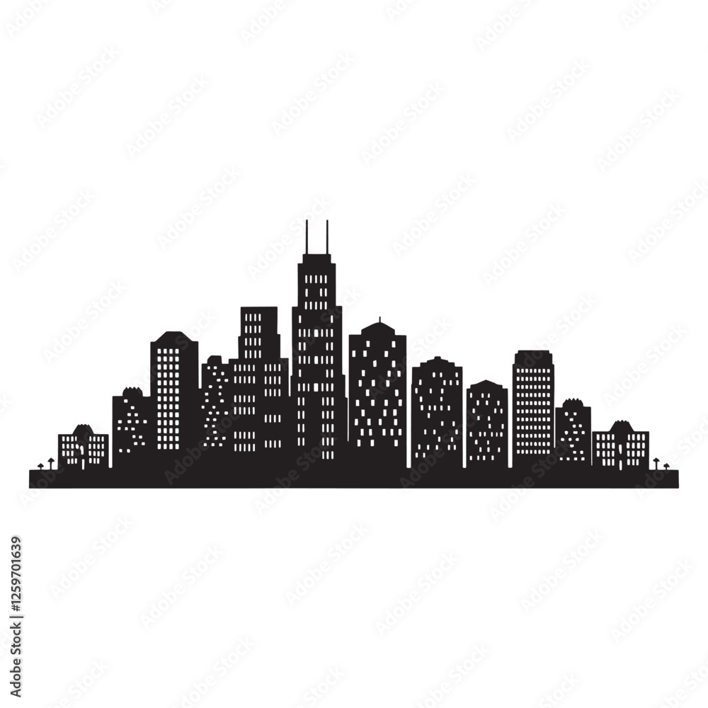 Fototapeta premium City building vector, city skyline vector design