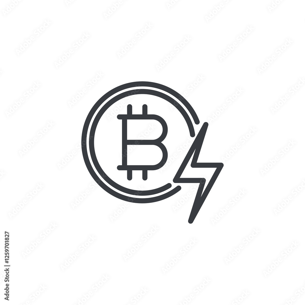 Obraz premium Lightning Network line icon