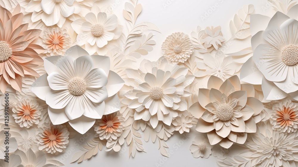 white lace on a wooden background,abstract floral background, with flowers,generative ai illustration white lace on a wooden background,abstract floral background, with flowers,generative ai illustration