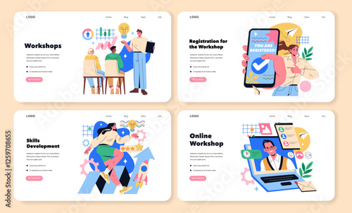 Workshops. Flat Vector Illustration